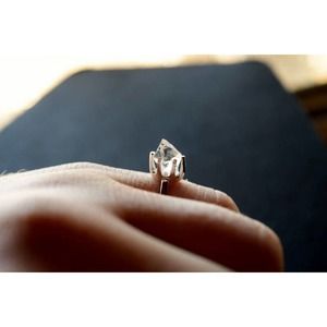 Raw quartz point rings, rough gemstone jewelry, natural stones, size 4 5…